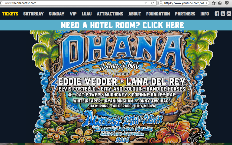 Headliners include Eddie Vedder and Lana Del Ray
